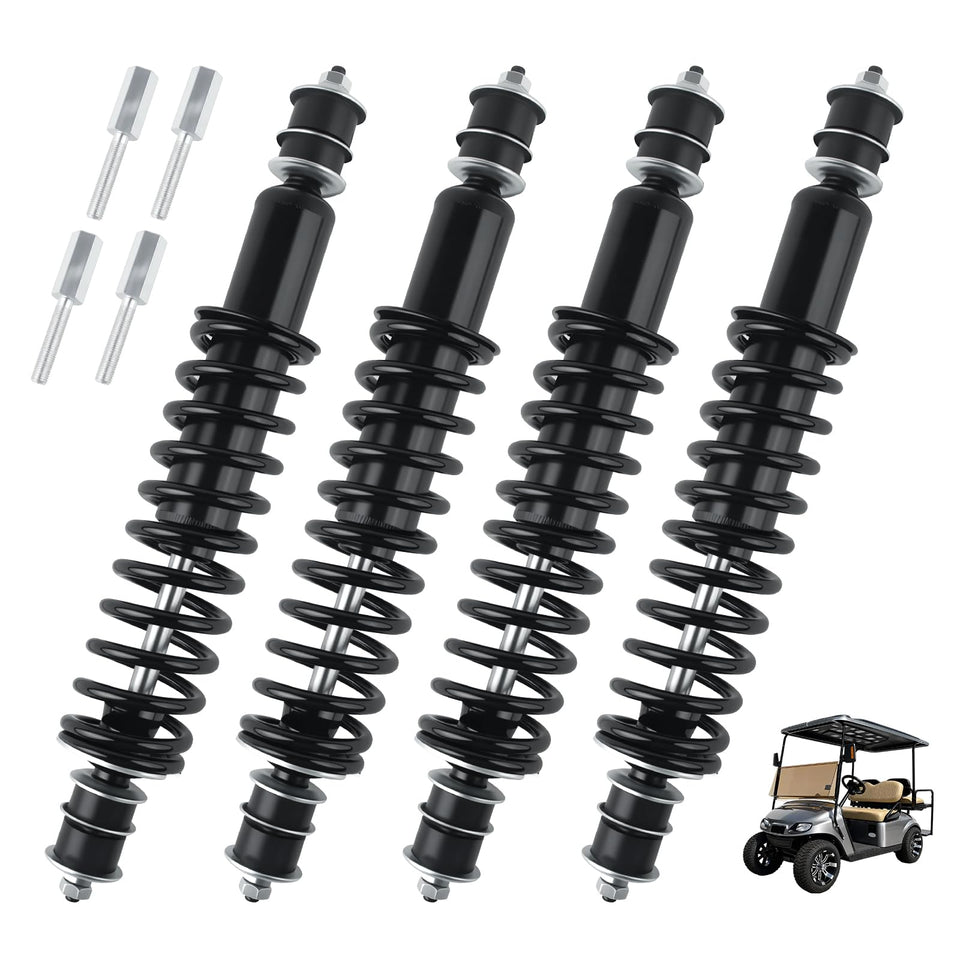 GCKAE EZGO Medalist/TXT front shock with heavy-duty coil spring for smoother ride.