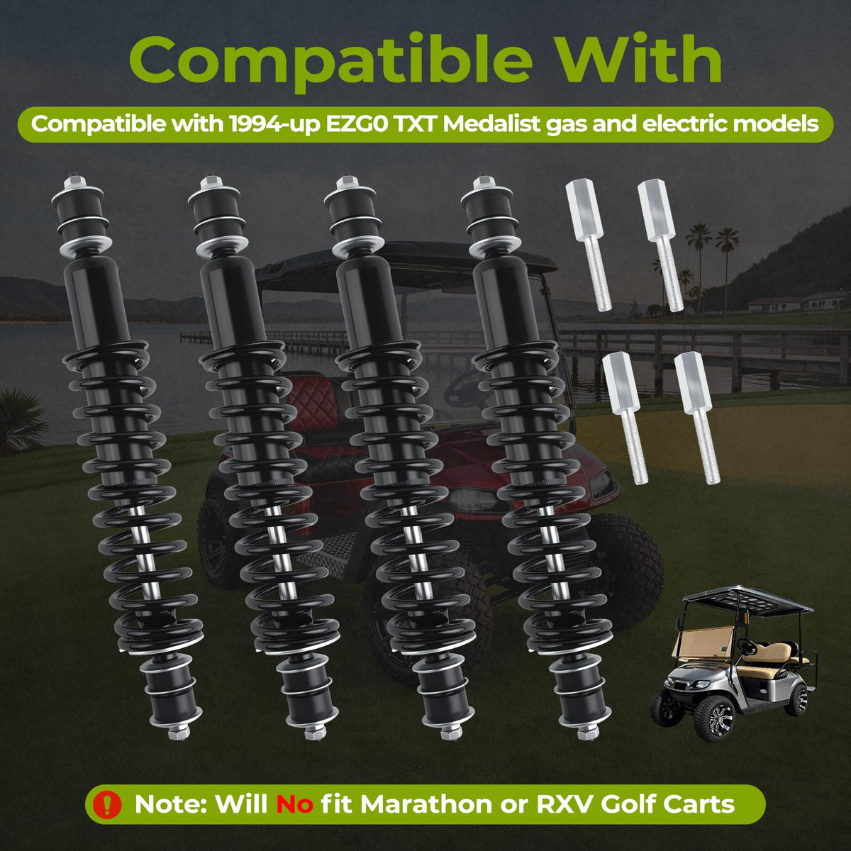 GCKAE EZGO Medalist/TXT rear shock enhances stability under load.