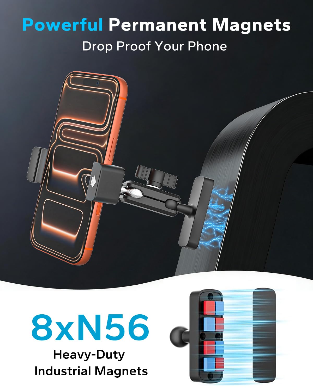 GDZN magnetic holder with 360-degree swivel arm for effortless viewing during workouts