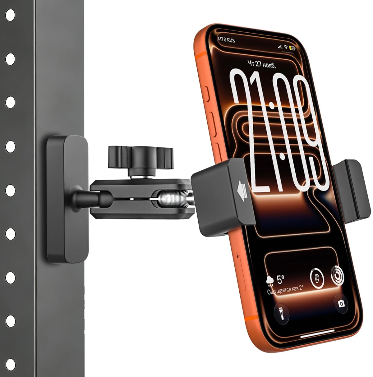 GDZN alloy magnetic phone holder with strong N56 magnet base for secure gym attachments