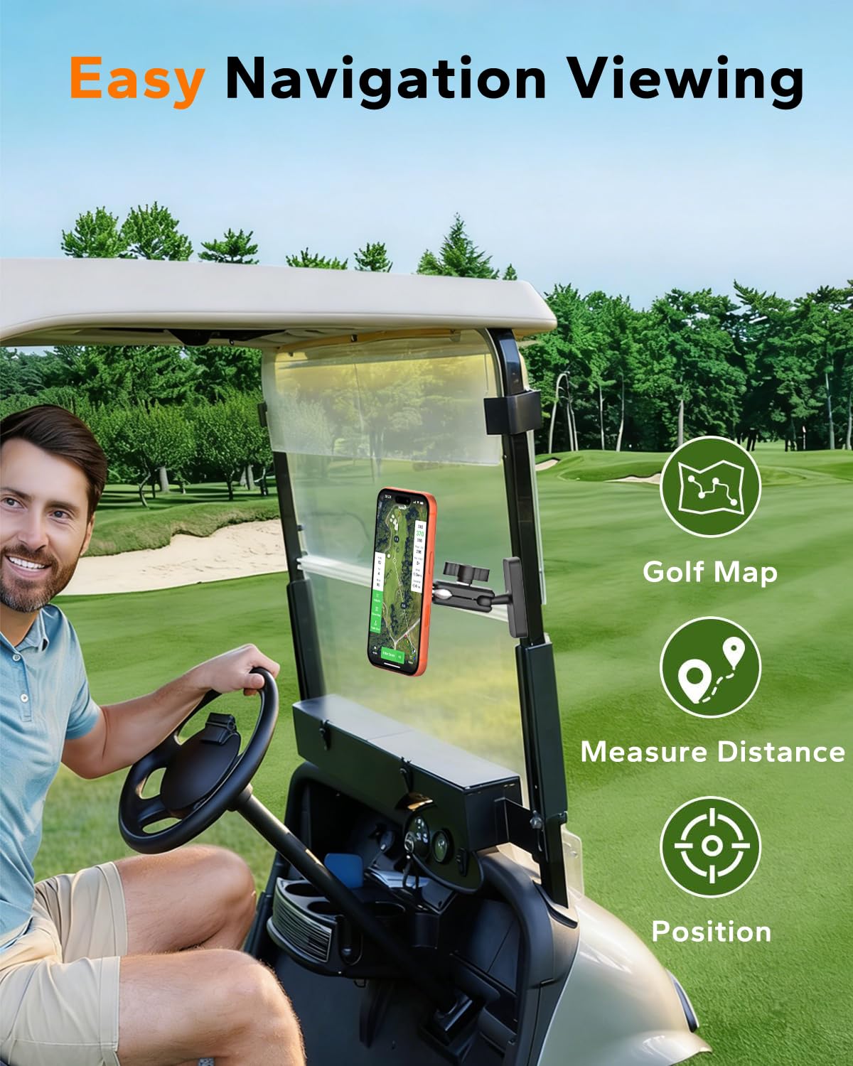 GDZN adjustable arm enabling 360-degree rotation for GPS viewing
