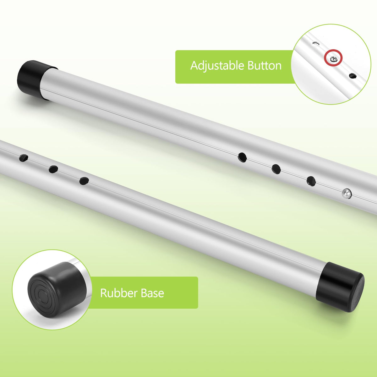 GearRoot four-section telescopic pole adjusts to fit all golf travel bags.