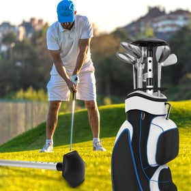 GearRoot portable protection for golf clubs in travel bag with wheels.