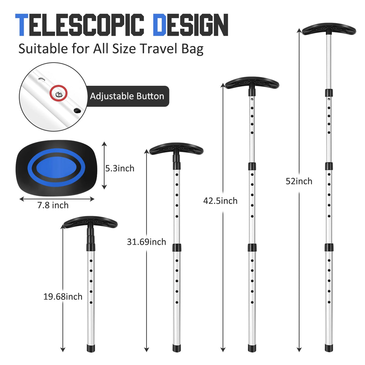 GearRoot aluminum-pole provides sturdy support for golf travel bags