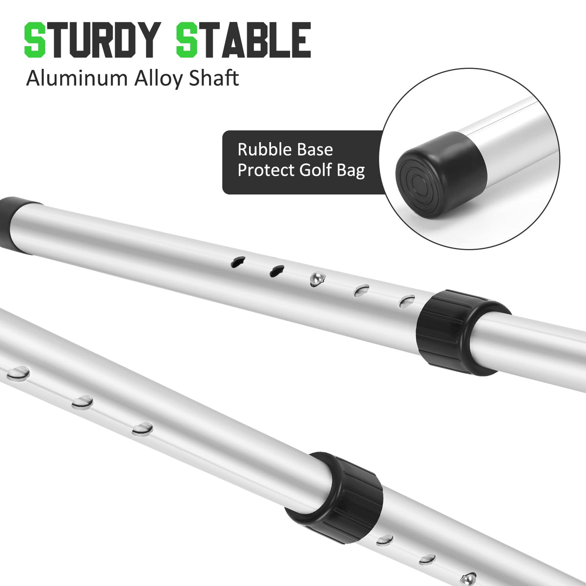 GearRoot four telescopic sections reach 52 inches maximum.