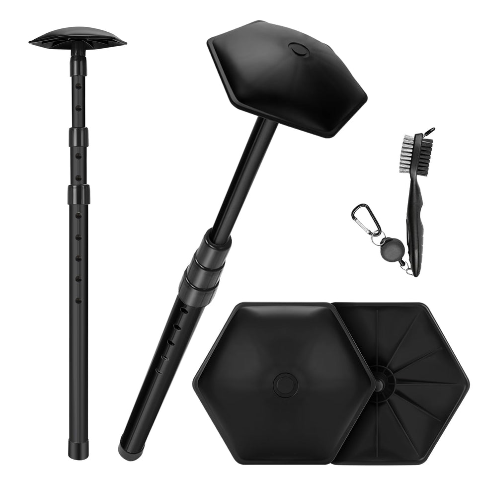 GearRoot portable golf travel bag support pole extended showing robust protective setup