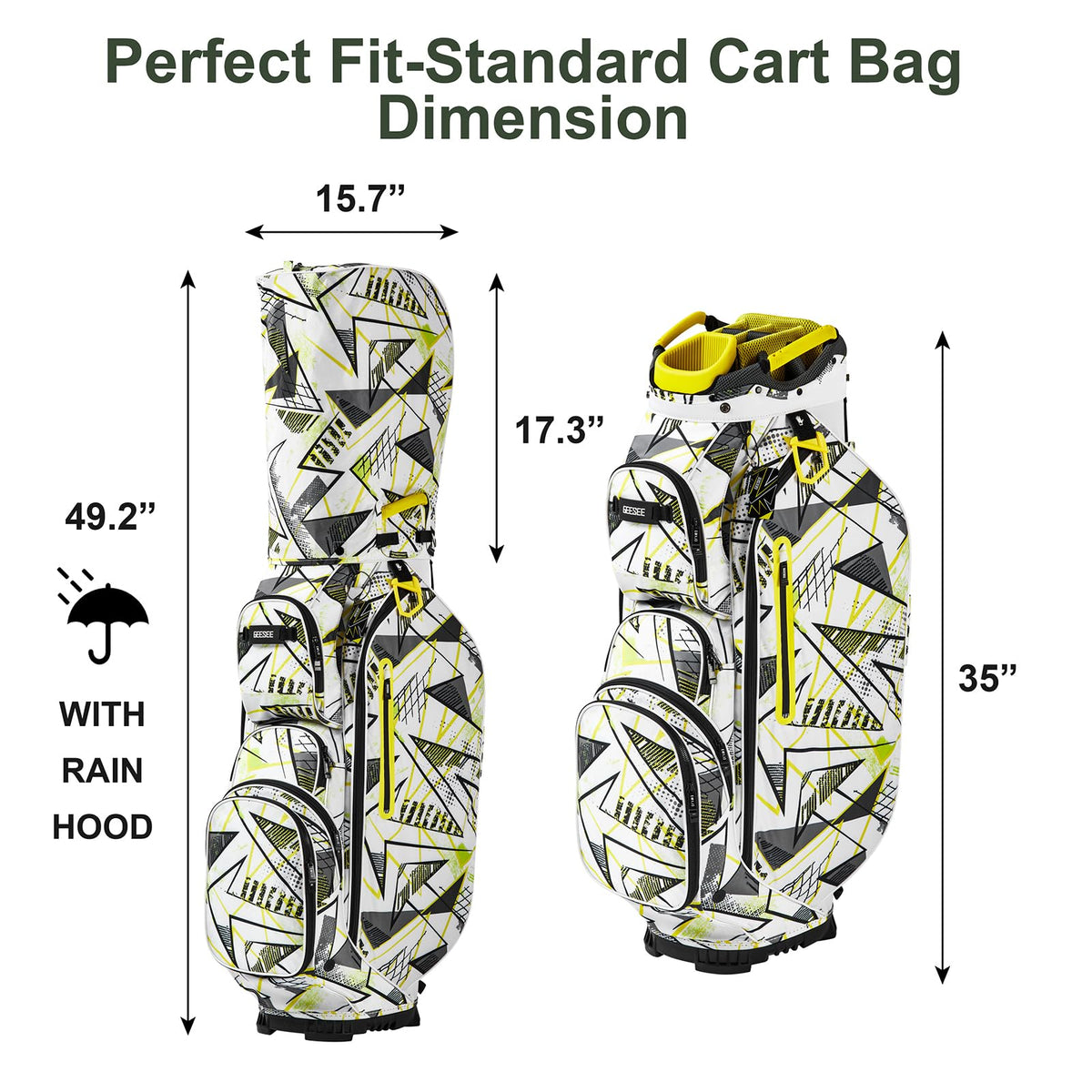 Geesee anti-slip base stabilizes the bag on carts and uneven surfaces.