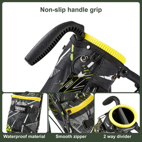 Geesee front pocket keeps golf accessories within quick reach during play.