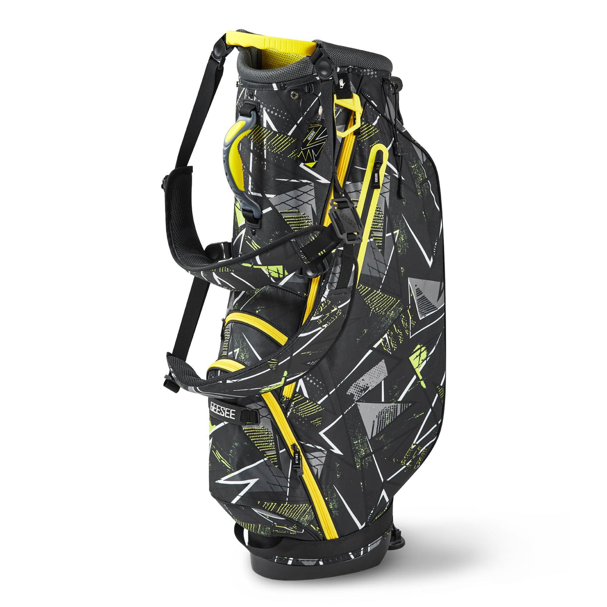 Geesee Golf Stand Bag with 4-way top dividers keeps clubs organized on the course