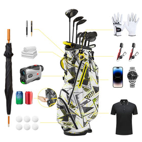 Geesee golf bag features oversized apparel pocket for extra layers.