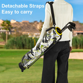 Geesee golf bag with dual stand legs providing stable setup during practice.