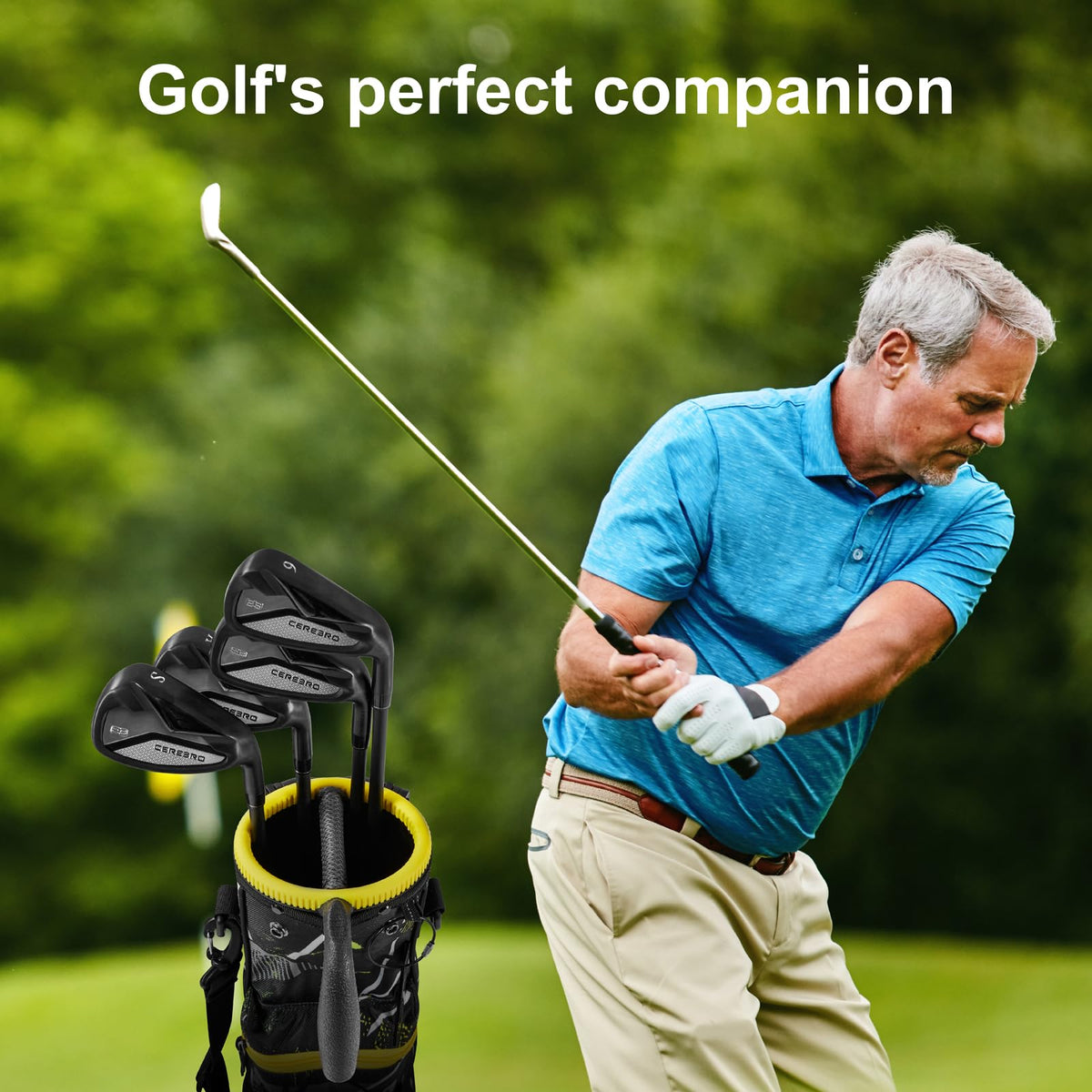 Geesee lightweight golf bag offers multiple pockets to organize gear.