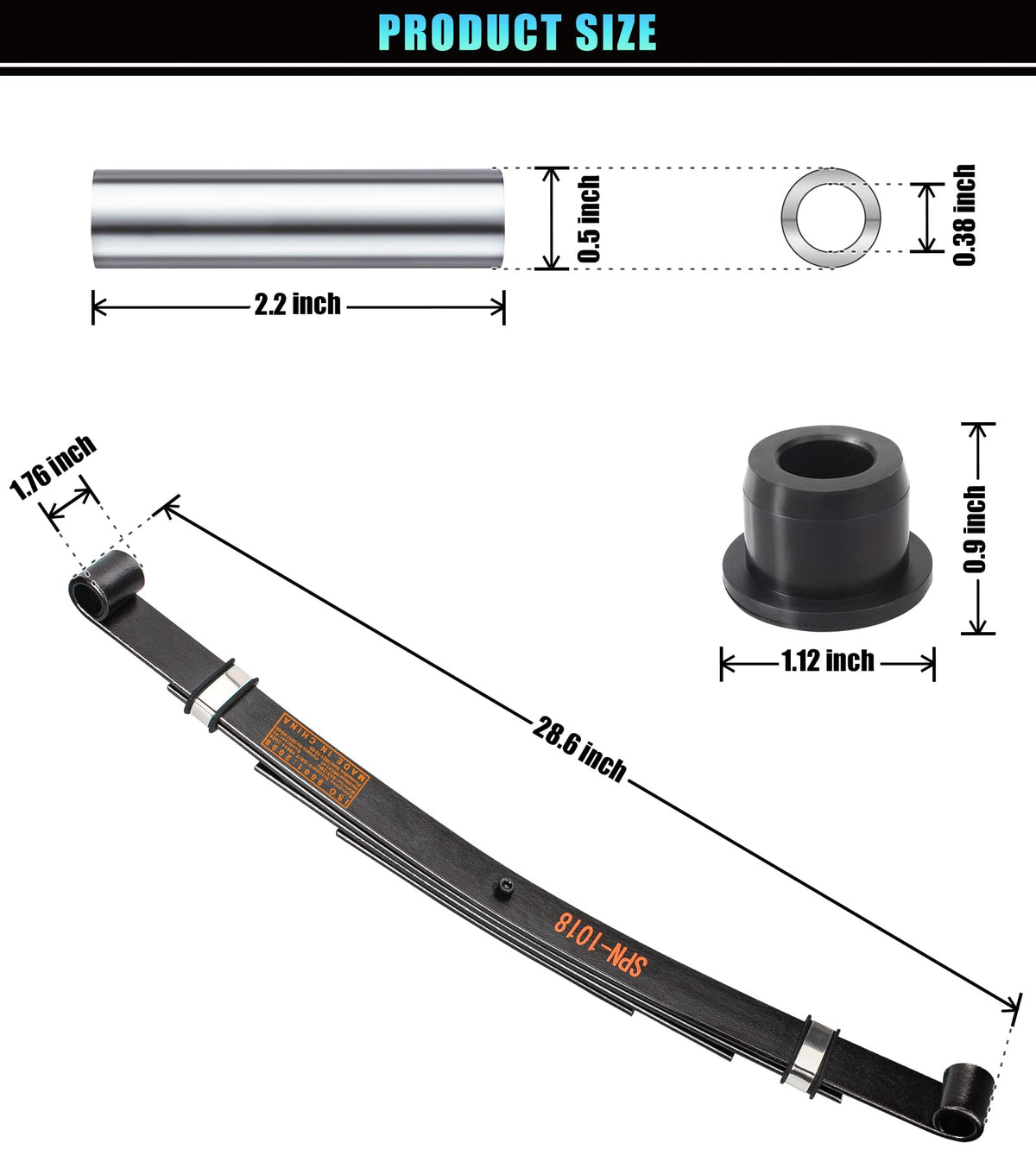 Geggkake 4-leaf rear springs for EZGO TXT shown with enhanced support