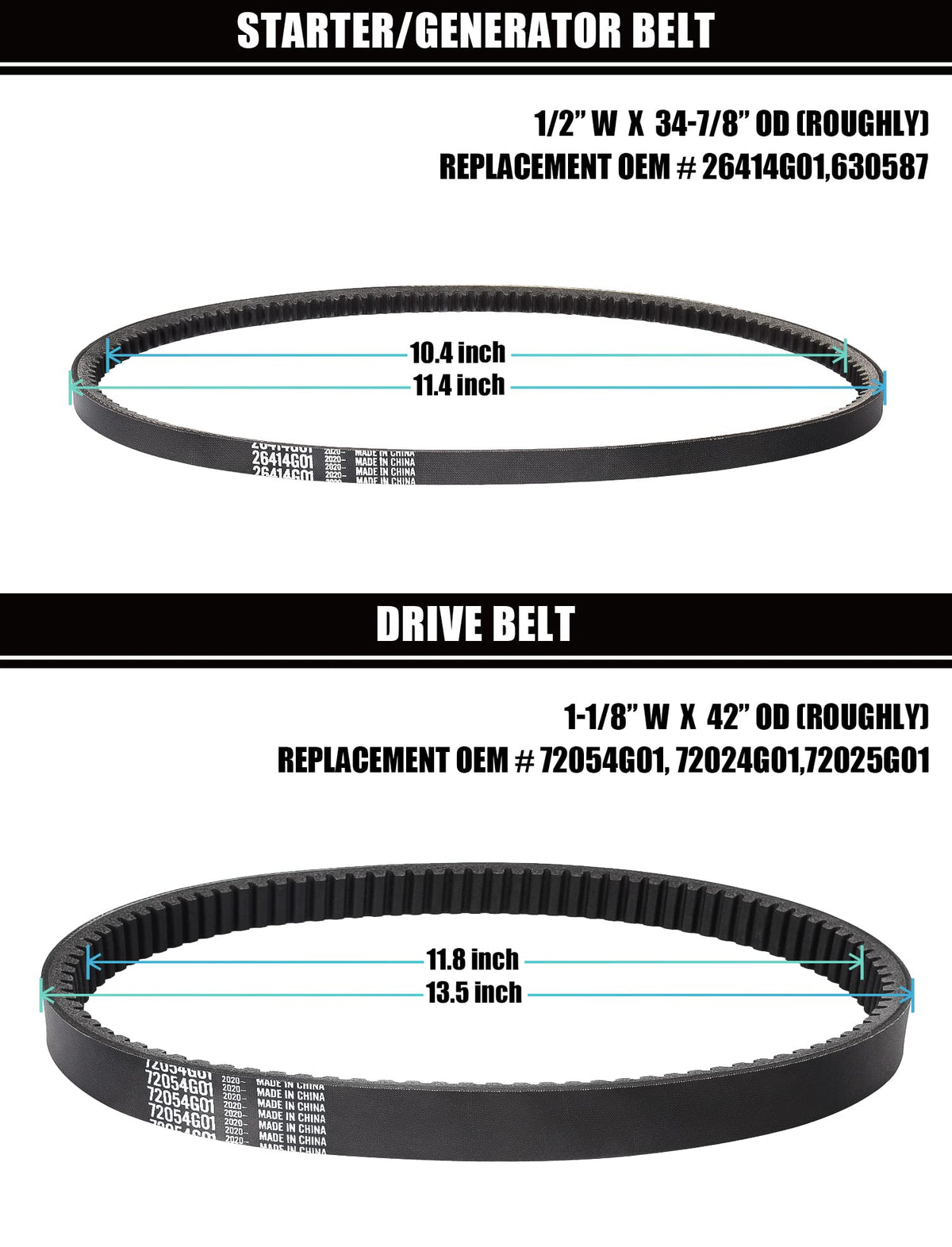 OEM 26414G01 starter belt reference shown in Geggkake product image.
