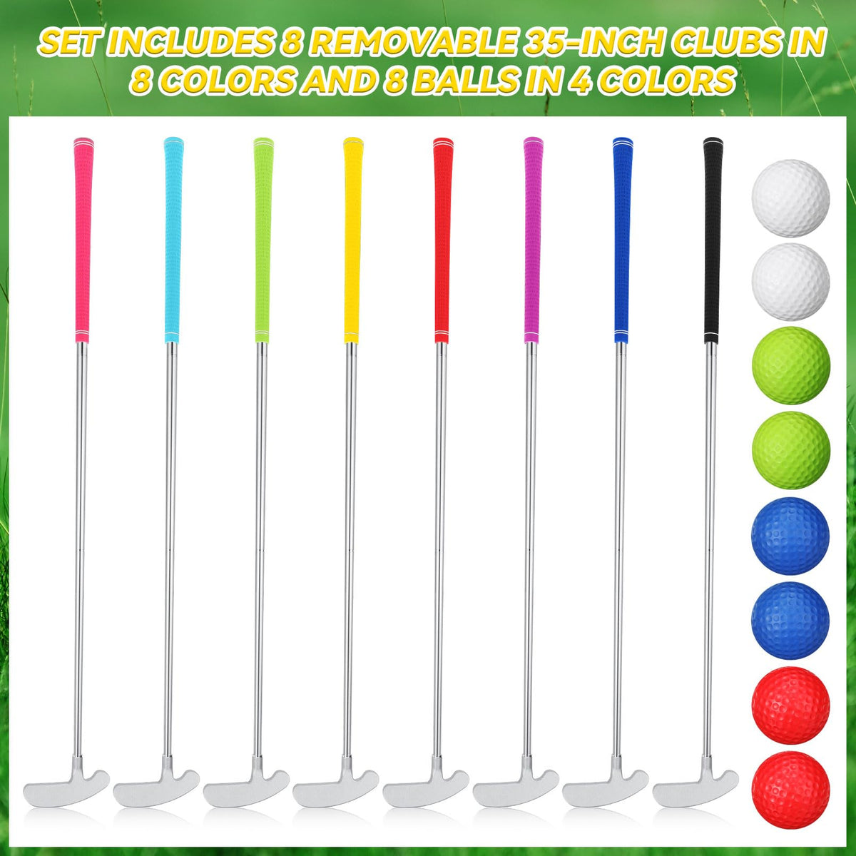 Gemscream 8 putters and 8 balls bundle for versatile practice at home.