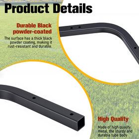 Gemscream black powder-coated steel finish resists weather and wear.