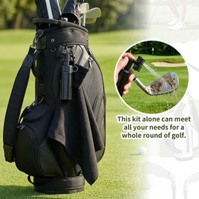 Gemscream golf kit clip secures towels to a bag for quick access.