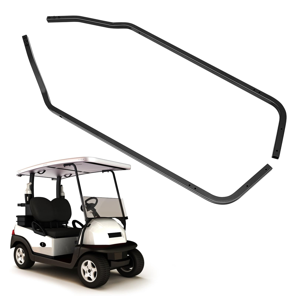 Gemscream front roof supports set for golf cart provide durable top security.