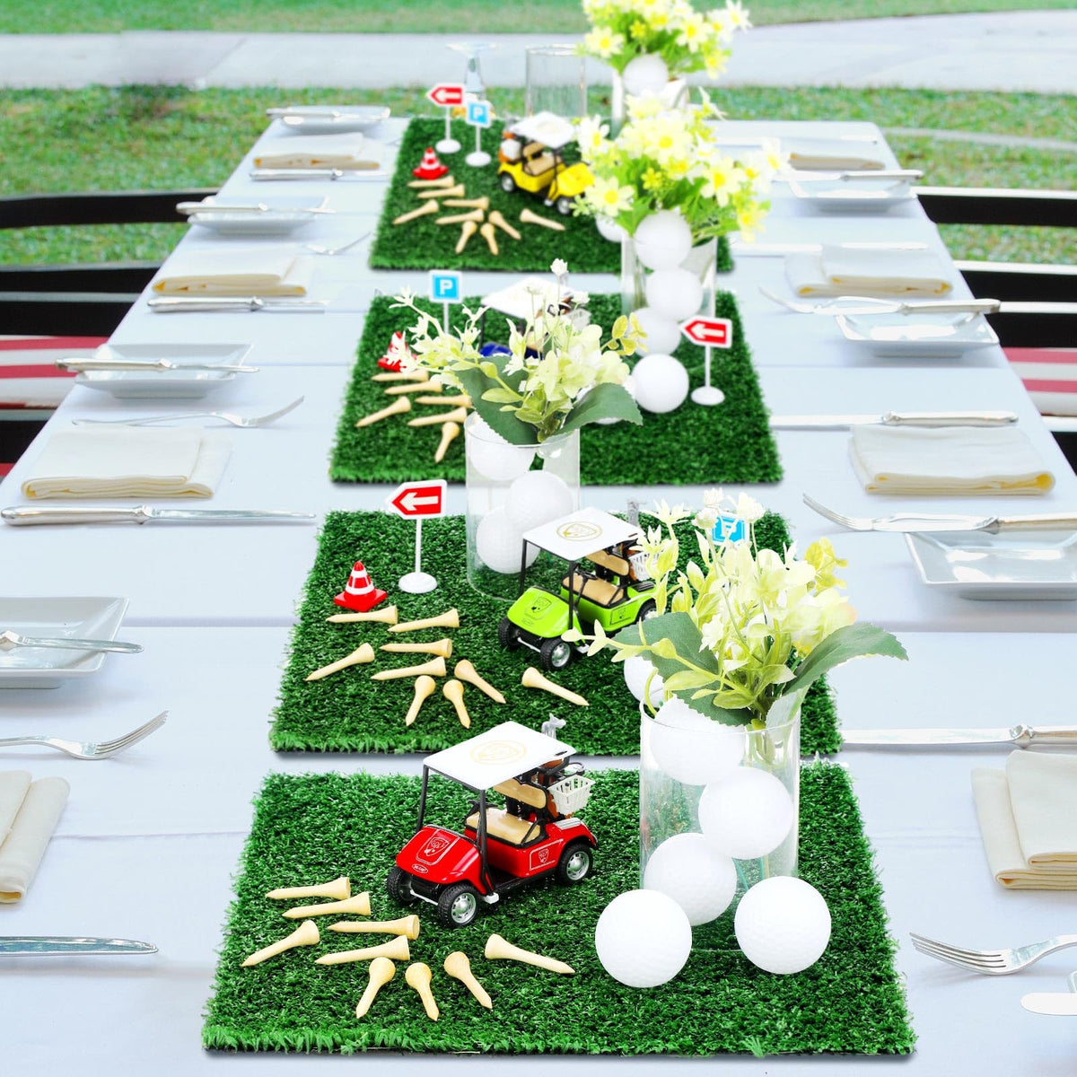 Gemscream mini golf decor display on a table