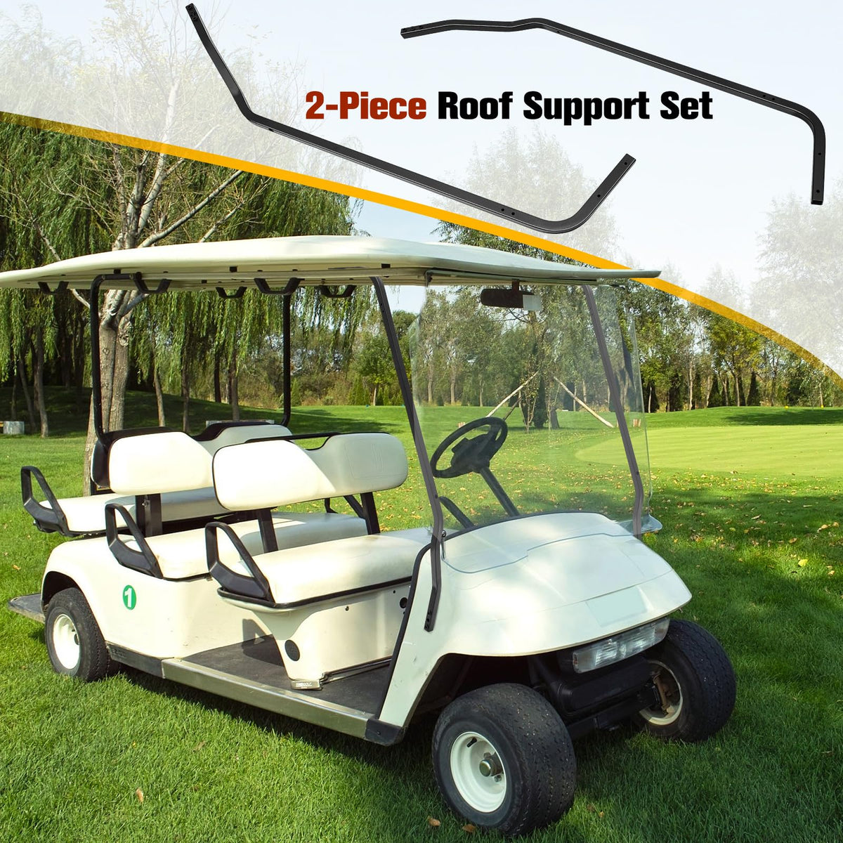 Gemscream two-piece front roof supports simplify replacement.