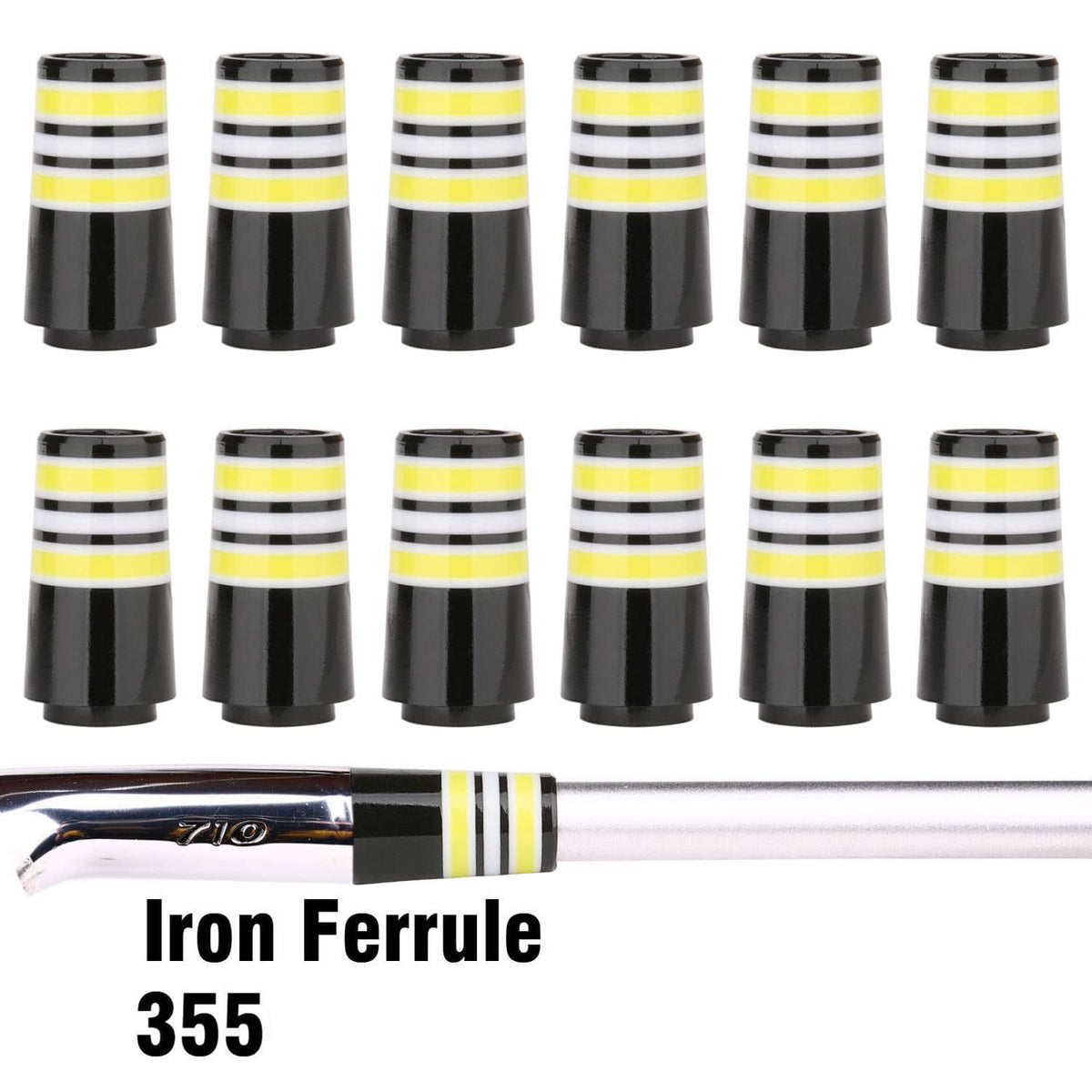 Generic golf ferrules with blue ring for quick visual cue and reliable alignment.