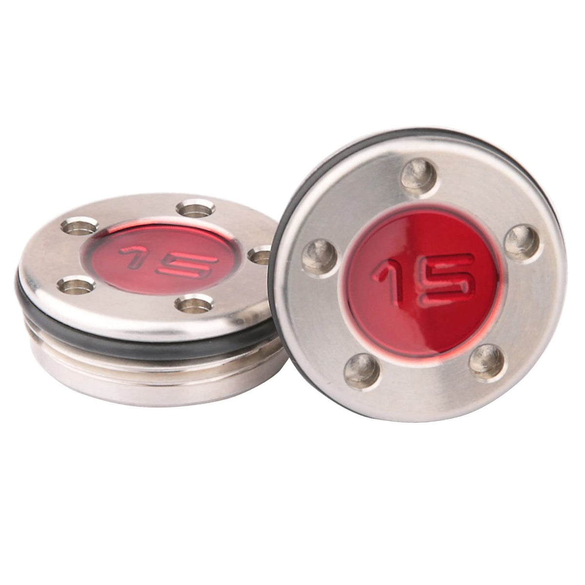Generic 15g weights close-up showing durable finish for reliability.
