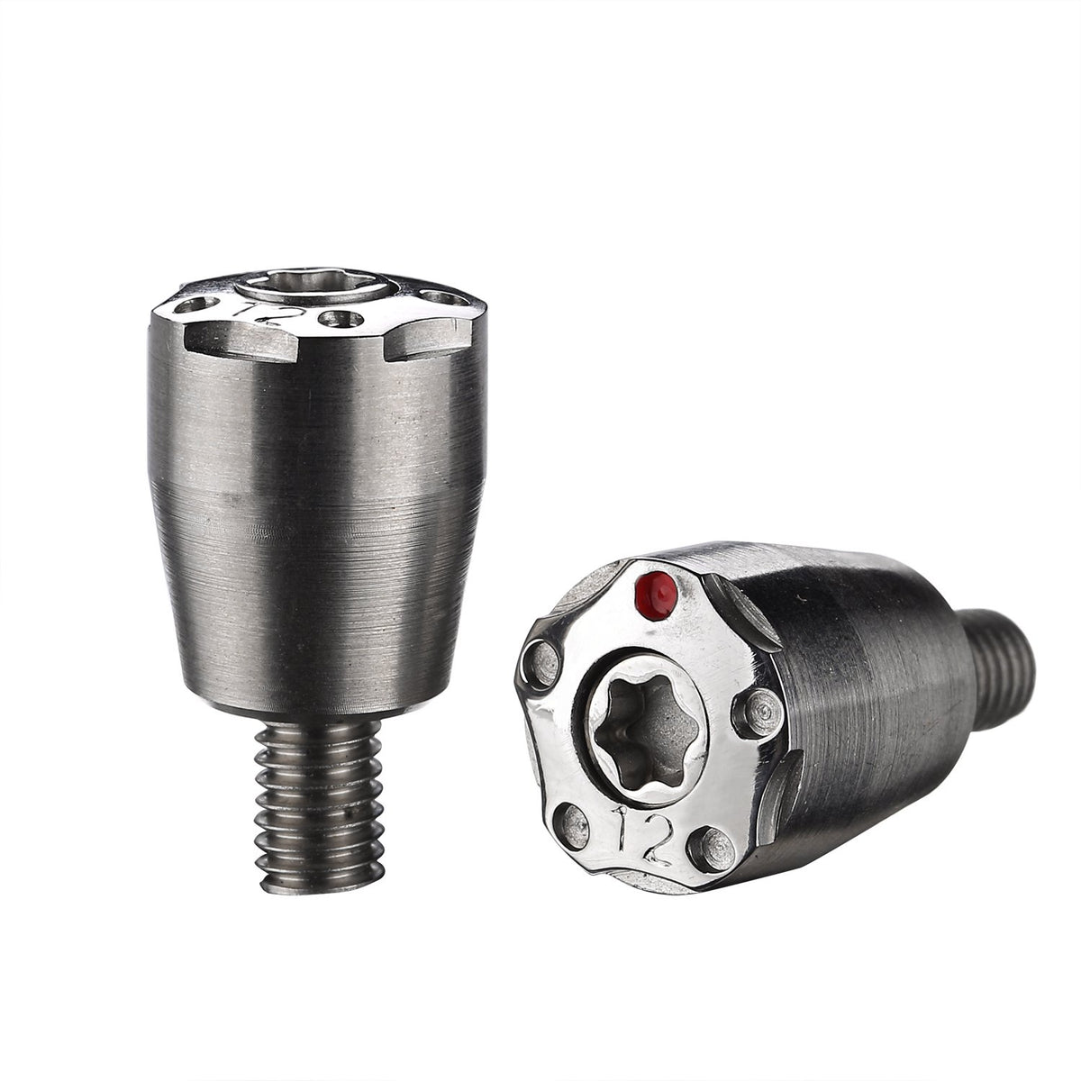 Generic 2-piece silver golf weights designed for Taylormade putters enhance feel and tuning options.