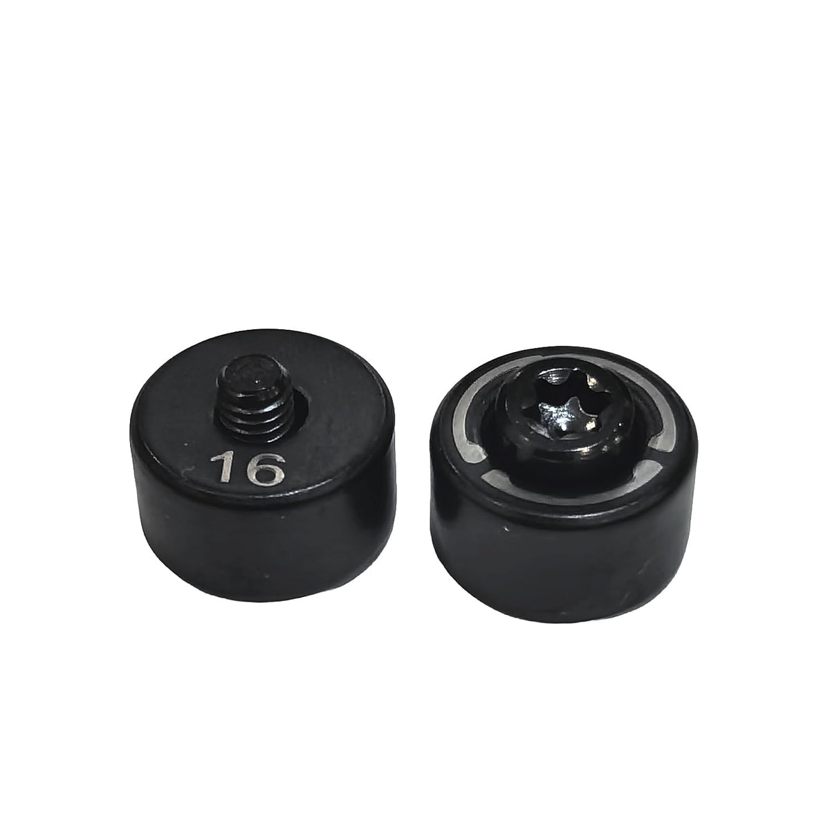 Generic 2pcs 16g golf weights close-up with screw and circle components