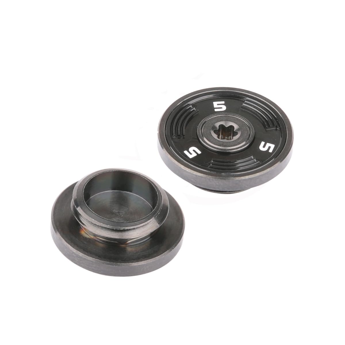 Generic 2pcs black golf weights with wrench compatibility for quick weight changes.