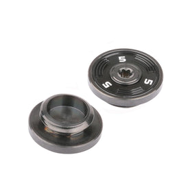 Generic 2pcs black golf weights with wrench compatibility for quick weight changes.