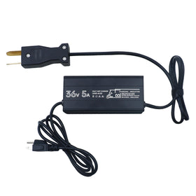 Generic 36V 5A golf cart charger with crowfoot connector for reliable charging.