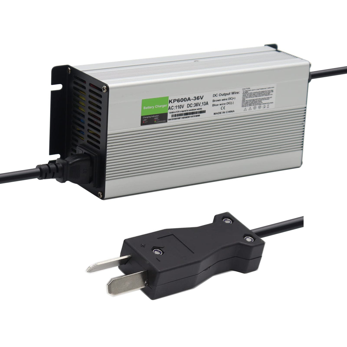Generic 36V 13A golf cart charger with crowsfoot plug for reliable charging.