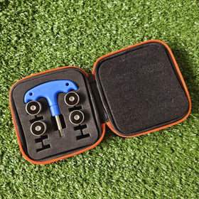Generic 4-piece black golf weights kit with wrench and case for easy tuning.