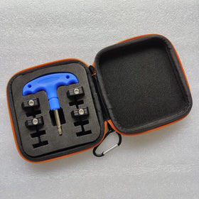 Generic four-piece golf weights kit for TaylorMade Spider X with wrench and case.