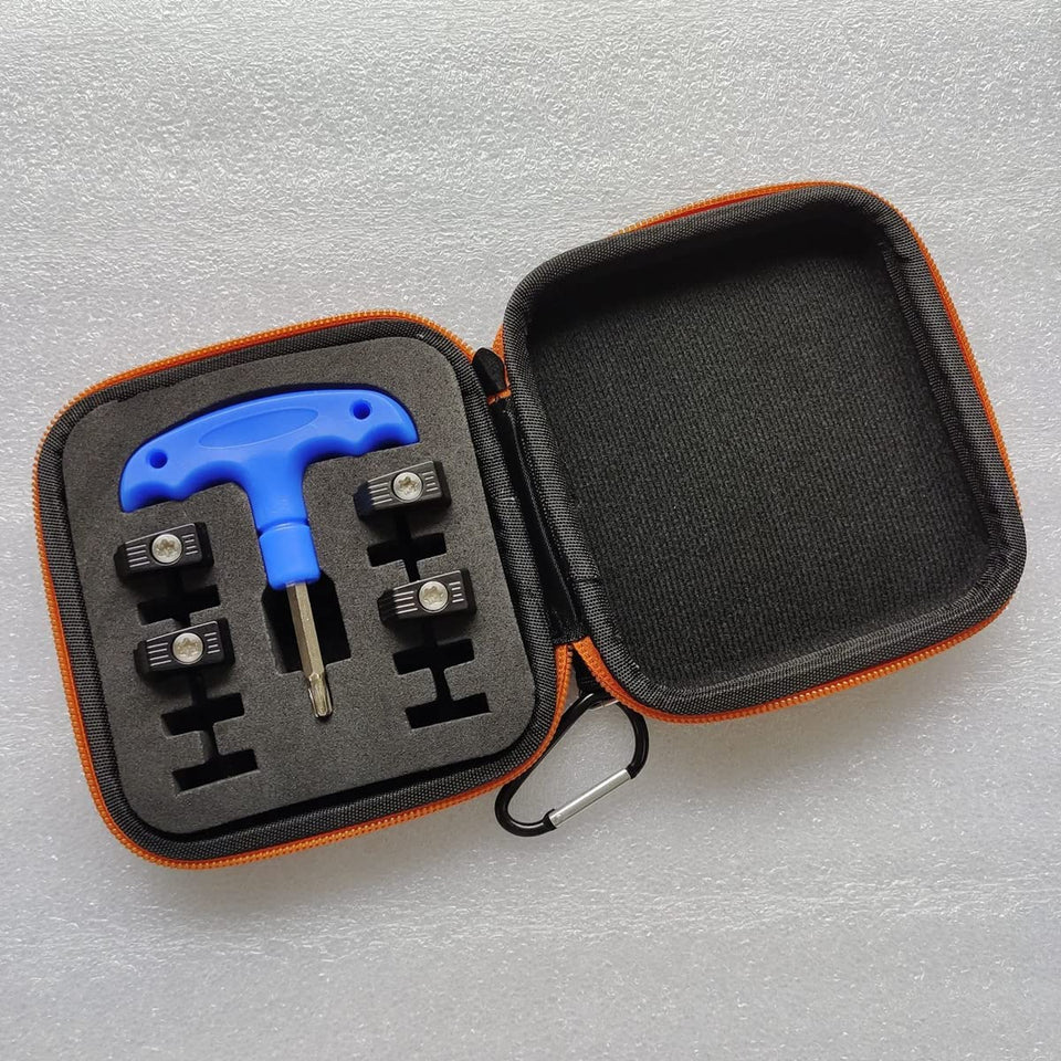 Generic four-piece golf weights kit for TaylorMade Spider X with wrench and case.