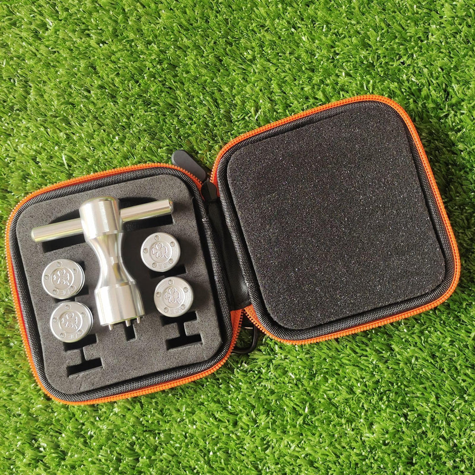 Generic 4-piece silver clover weights with case for versatile putter tuning