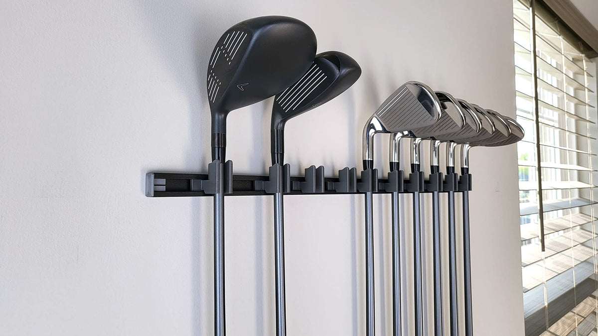 Generic accessible club display on wall for quick grab