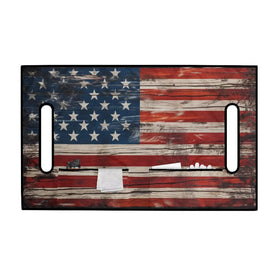 Generic American Flag seat cover back anti-slip surface in action