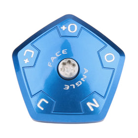 Generic ASP blue adjustable sole plate, rear view with screw and washer for secure fit.