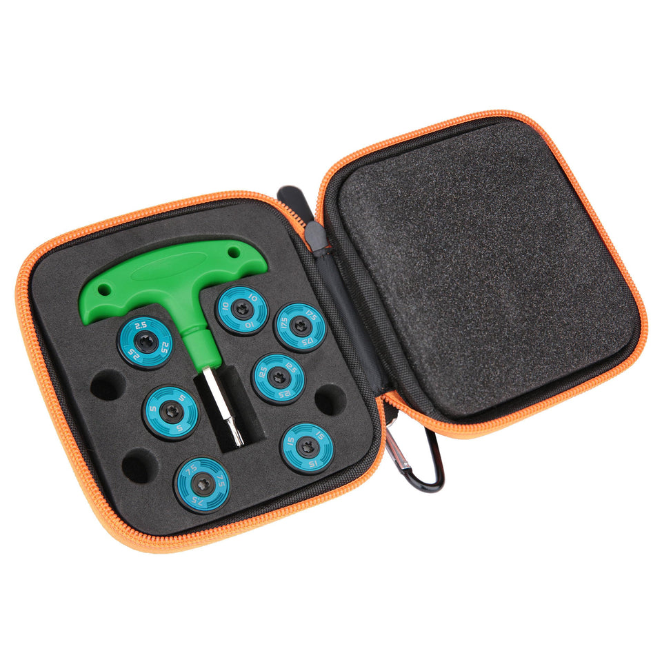 Generic blue 7pc weight set for Spider GT Max putter enhances balance and feel