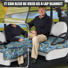 Generic Blue golf cart seat cover machine washable and fade resistant.