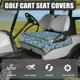 Generic Blue golf cart seat cover thickened material for durable comfort.