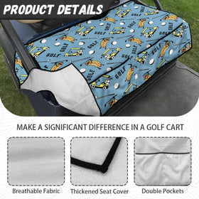 Generic Blue golf cart seat cover universal fit offers seat protection.