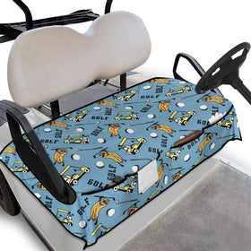 Generic Blue golf cart seat covers front view showing universal fit and protection.