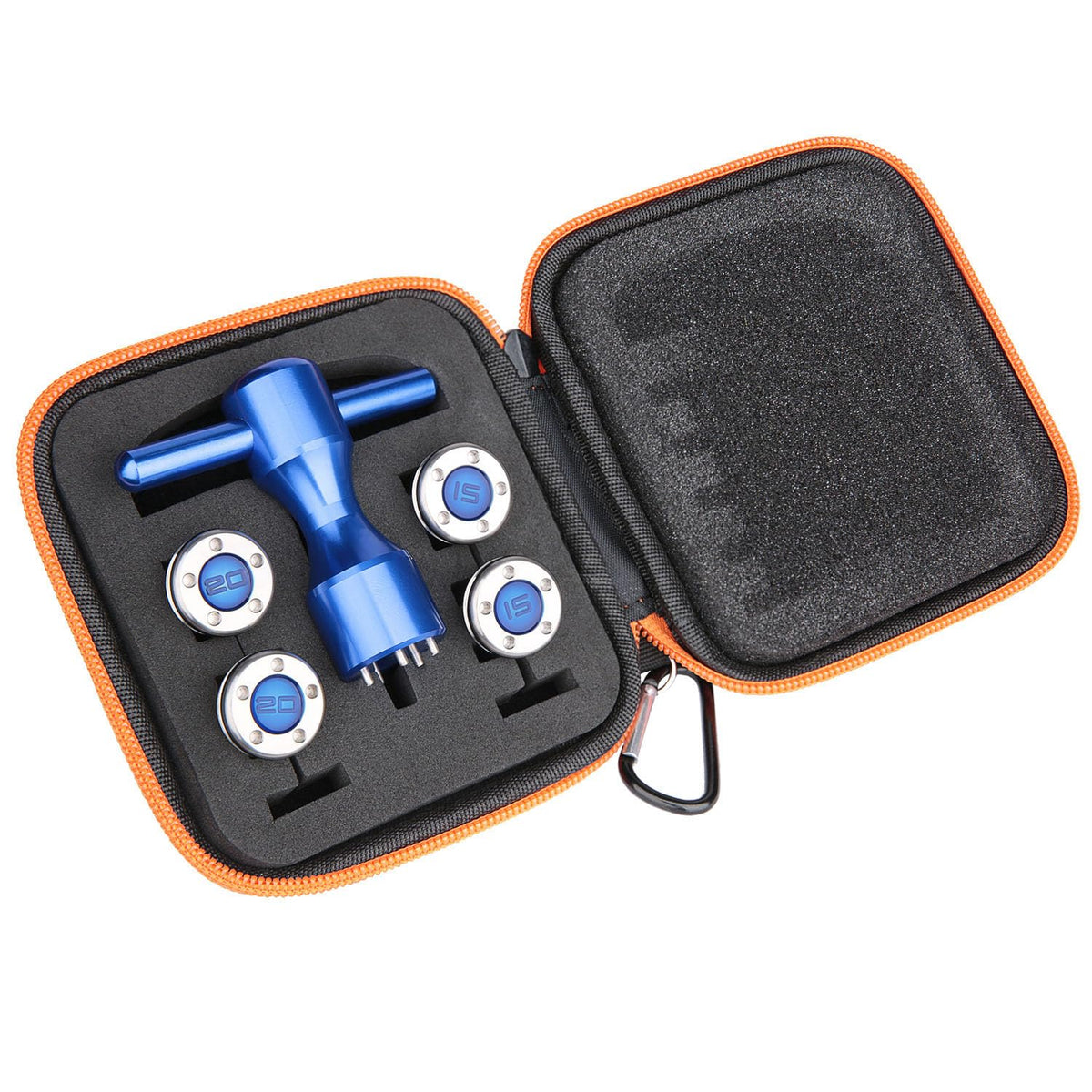 Generic Blue Golf Weights set for adjustable swing feel.