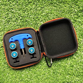Generic blue weights wrench tool for quick adjustments on the go.