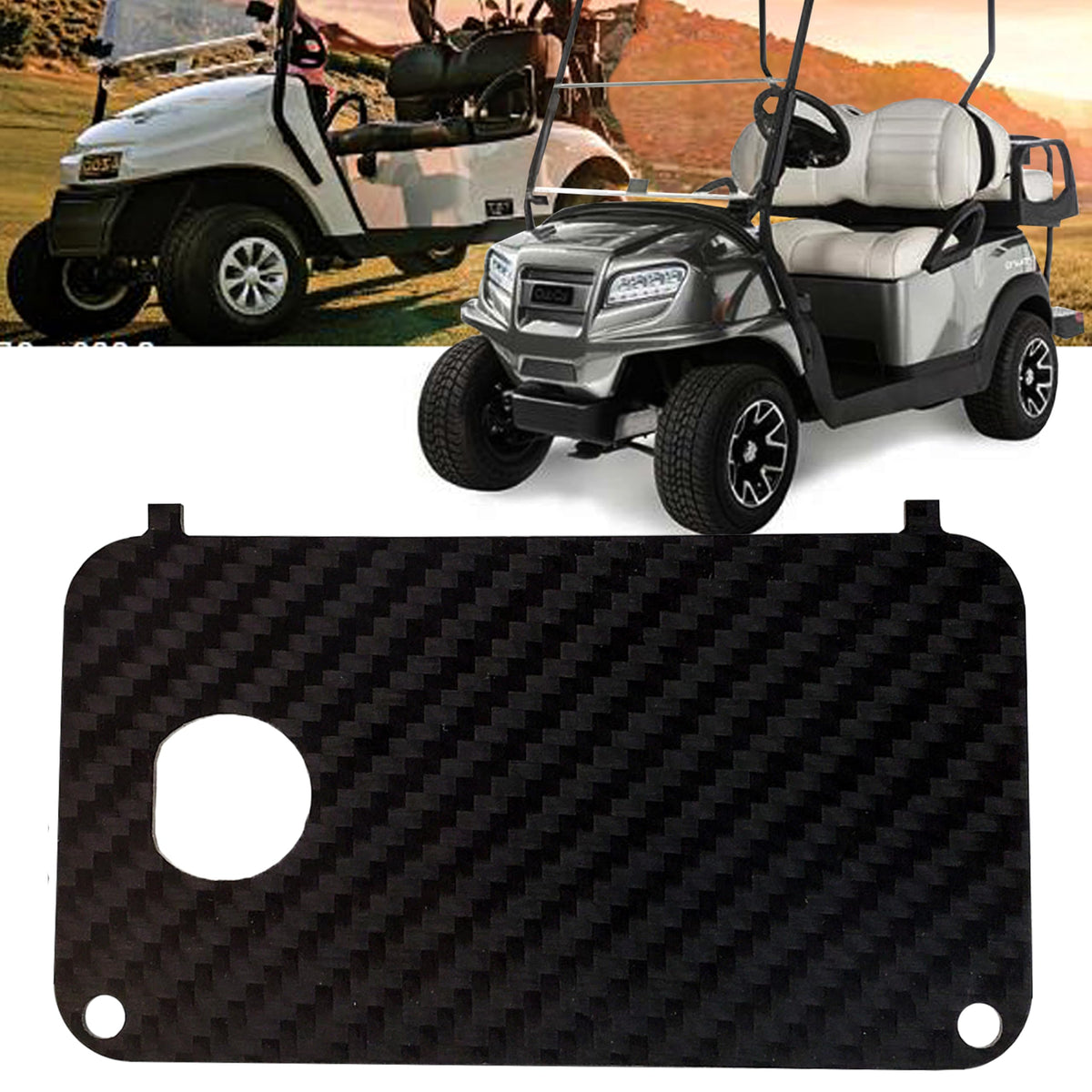 Generic carbon fiber key switch plate closeup shows premium material and authentic look.