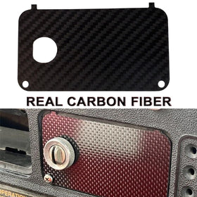 Generic carbon fiber key switch plate cockpit view highlights seamless integration.