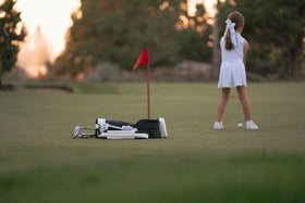 Generic blue carry bag fits small clubs and kid-sized gear.
