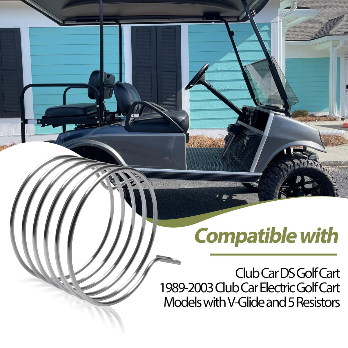 Generic Club Car DS resistor side profile showing 1989–2003 compatibility.